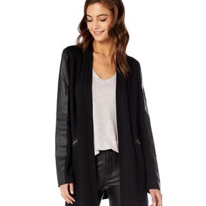 Michael Stars Leather Mix Cardigan